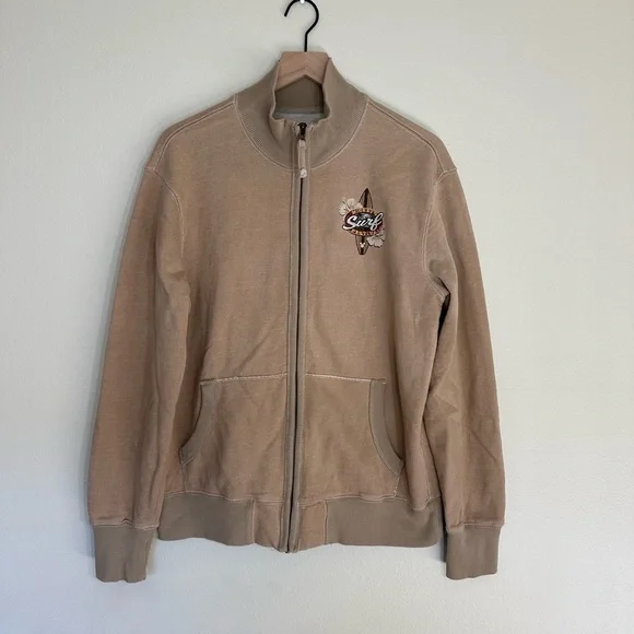 DISNEY Parks “Mickey Surf Festival” Thick Khaki Zip Up - Picture 1 of 4